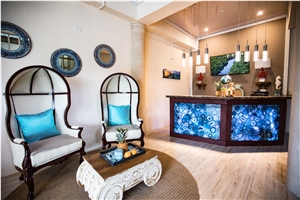 Luxury Gem Composite Wall Planel Blue Agate Slab