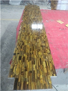 Natural Gold Tiger Eye Slab Tile, Semiprecious Stone Slab