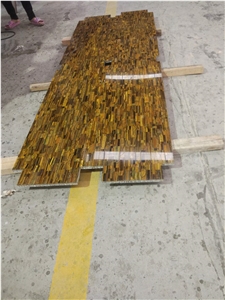 Natural Gold Tiger Eye Slab Tile, Semiprecious Stone Slab