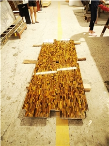 Natural Gold Tiger Eye Slab Tile, Semiprecious Stone Slab