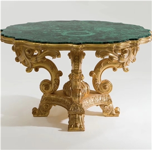 Luxury Precious Stone Malachite Inlay Table