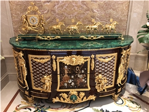 Luxury Precious Stone Malachite Inlay Table