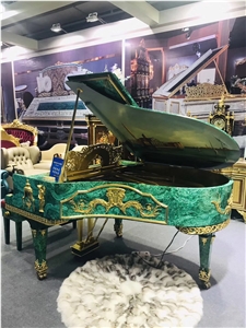 Luxury Precious Stone Malachite Inlay Table