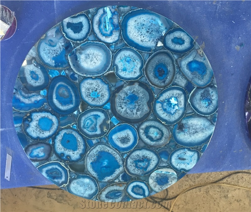 Natural Agate Cafe Table Tops Customized