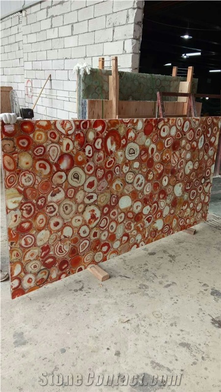 Natural Agate Red Jasper Stone Gemstone Slabs