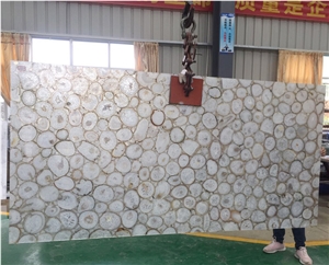 Natural Blue Agate Tile Semi Precious Stone Slab