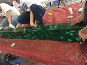 Natural Green Malachite Gem Stone Column