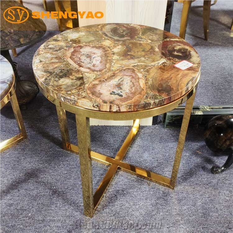 Petrified Wood Slab Gemstone Table Top