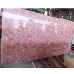 Pink Crystal Semi Preecious Stone Table Top