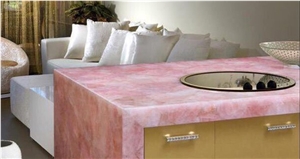 Pink Crystal Semi Preecious Stone Table Top