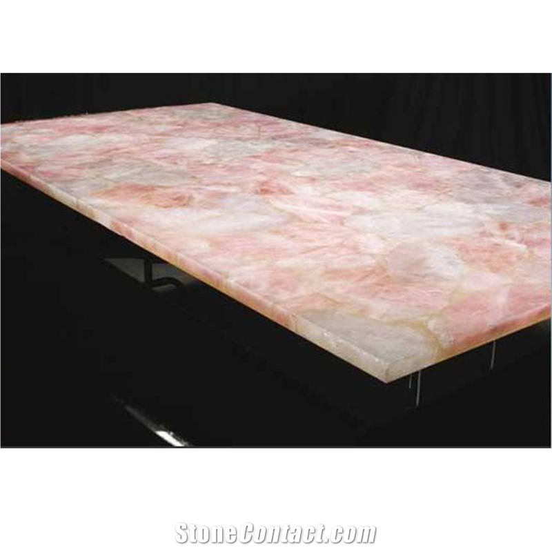 Pink Crystal Slabs Semiprecious Stone Slabs