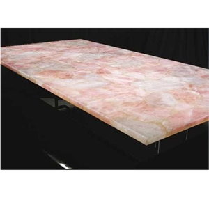 Pink Crystal Slabs Semiprecious Stone Slabs