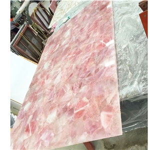 Pink Crystal Slabs Semiprecious Stone Slabs