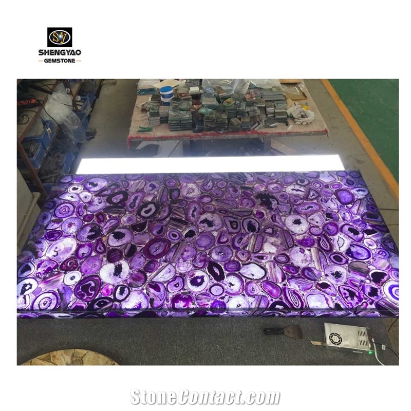 Purple Agate Slices Luxury Agate Tabletop