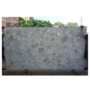 Quartz White Crystal Semiprecious Stone Slabs