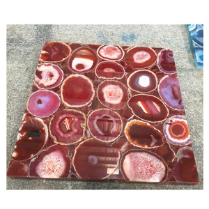 Backlit Red Agate Gemstone Slabs Manufacturer China