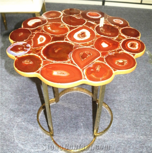 Backlit Red Agate Gemstone Slabs Manufacturer China