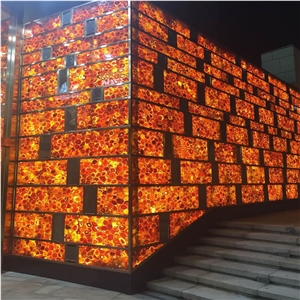 Backlit Red Agate Gemstone Slabs Manufacturer China