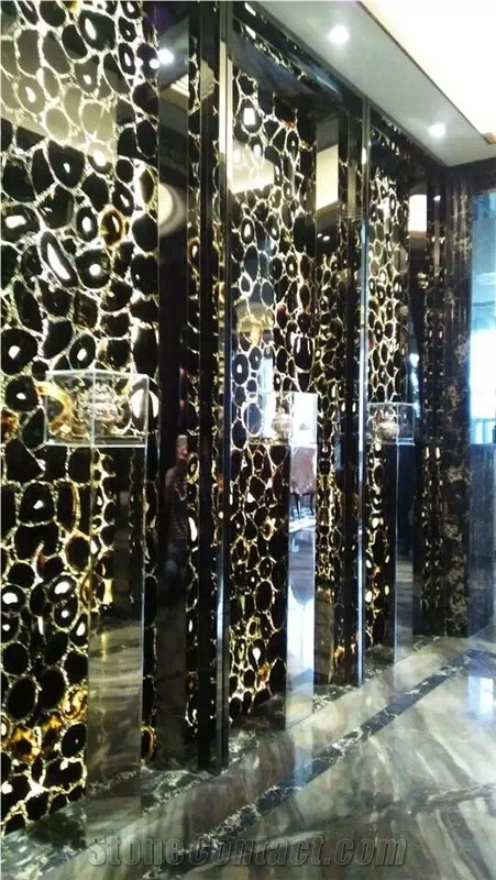 Semi Precious Agate Black Tiles