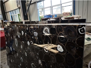 Semi Precious Agate Black Tiles