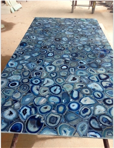 Semi Precious Blue Agate Stone Slab Price