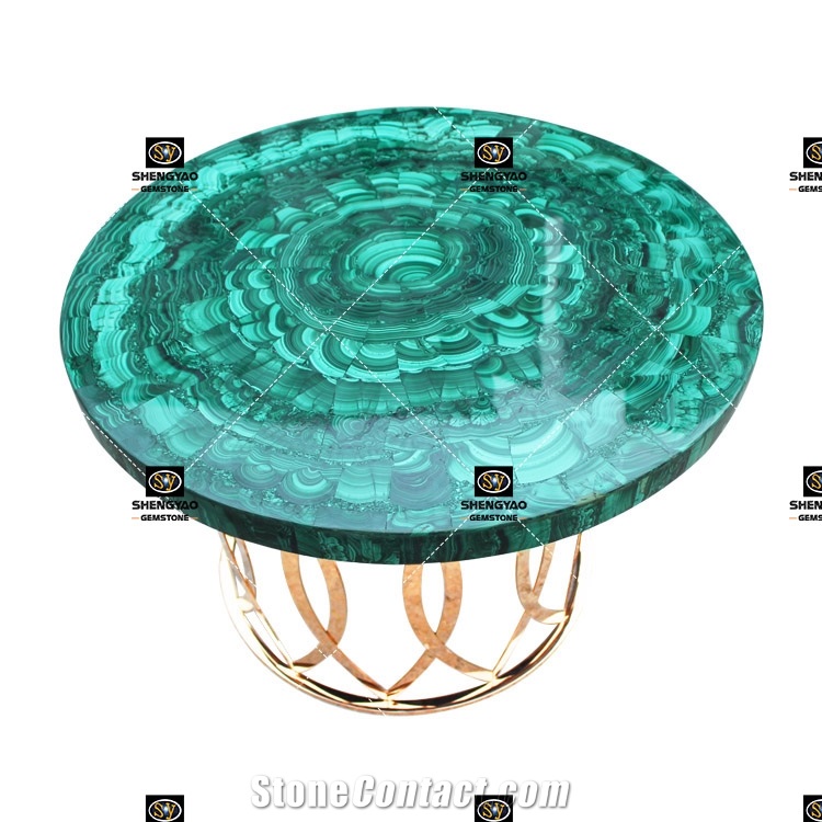 Semi Precious Stone Malachite Table Top