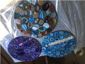 Semi Precious Stone Round Table Top