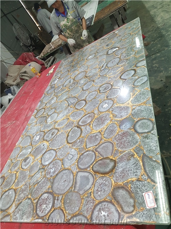 Semi Precious Stone White Agate Panels