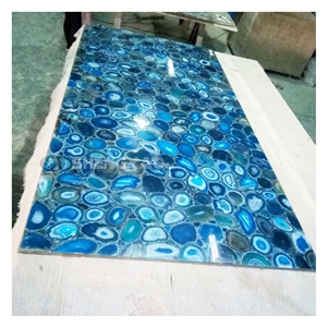 Size 1220X2440mm Blue Agate Semiprecious Stone Big Slab