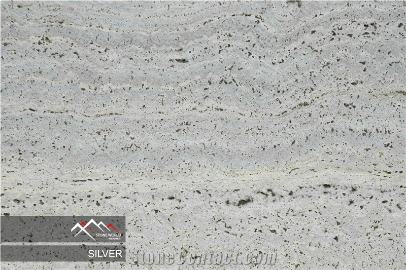 Silver Travertine Slab, Tile