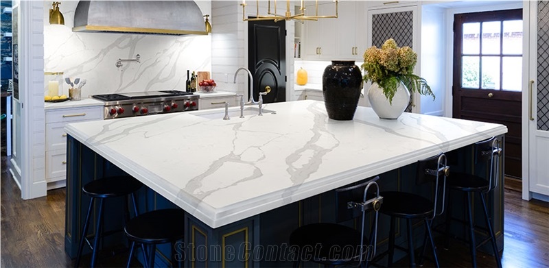 Hot Sale Quartz Stone Slabs,Calacatta White Quartz