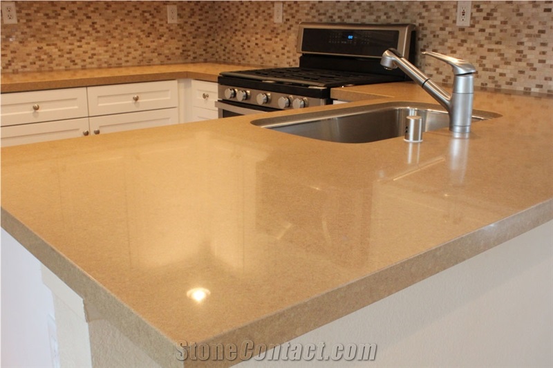 Polished Quartz Countertop,Calacatta Quartz Kitchen Tops