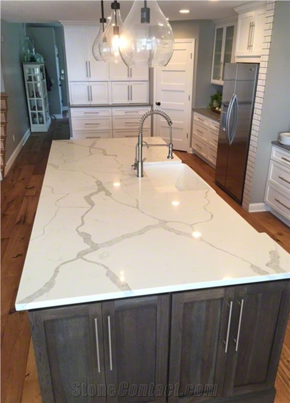 White Calacatta Quartz Countertop