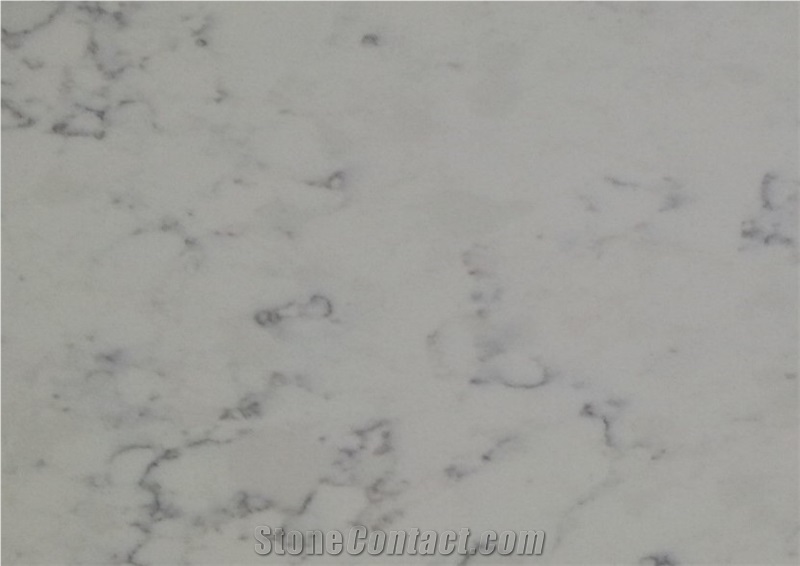 White-Polished Carrara Quartz Slabs