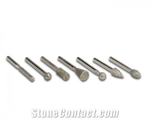 Electoplated Diamond Bits Mounted on Shaft Dia 6mm