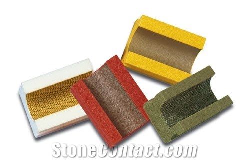 V30 Shaped Diamond Hand Pads 100 X 55mm for Honing 3 Cm-Thick Bullnose Edges