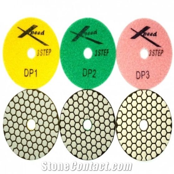 Marble,Granite 4" 3 Step Dry Polishing Pads