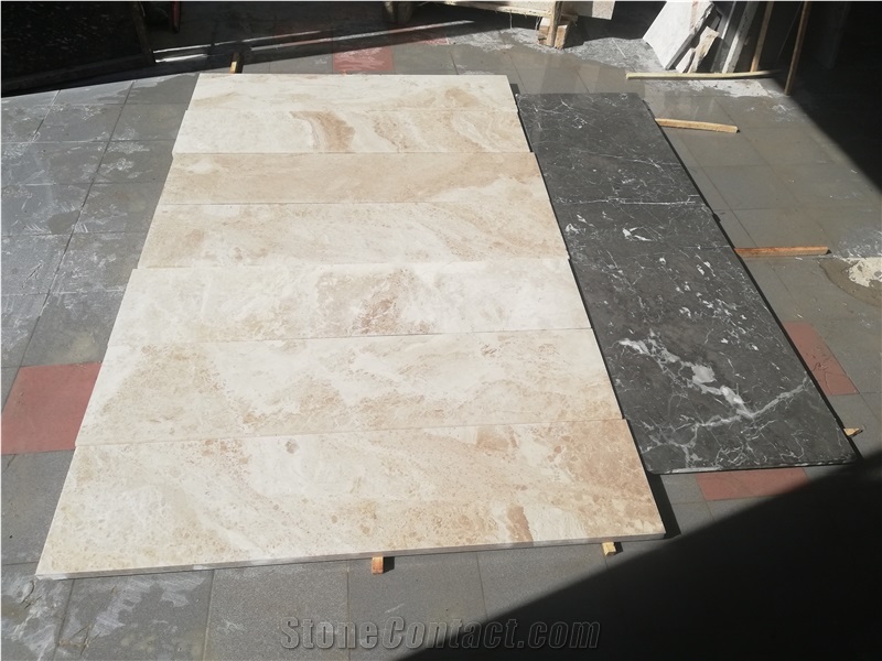 King Beige Marble Tiles, Slabs