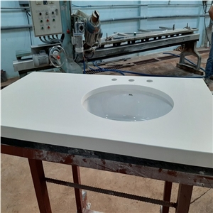 White Quartz Vanity Countertop