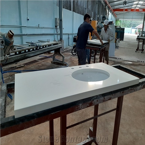 White Quartz Vanity Countertop