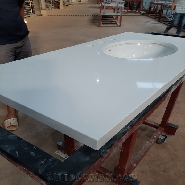 White Quartz Vanity Countertop