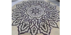 Marble Inlays Waterjet Floor Medallions