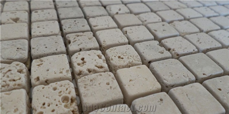Travertine+Meatl Mix Stone Mosaic