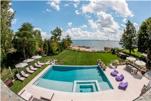 Nocciolato Scuro Marble Swimming Pool Pavers