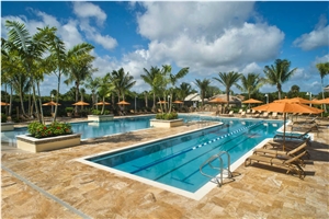 Gold Travertine Pool Deck Pavers