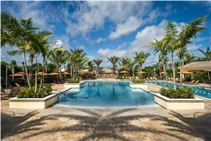 Gold Travertine Pool Deck Pavers
