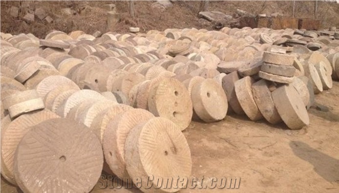 Antique Millstone,Roller,Trough,Old Stone