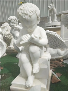 Garden Sculpture Reading Little Angel Statue
