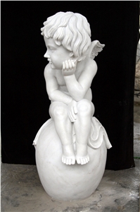 Thinking Angel Marble Statues Factory for Selling Thinking Angel Marble Statues Factory for Selling