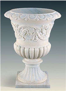 White Marble Flowerpot for Outdoor Garden